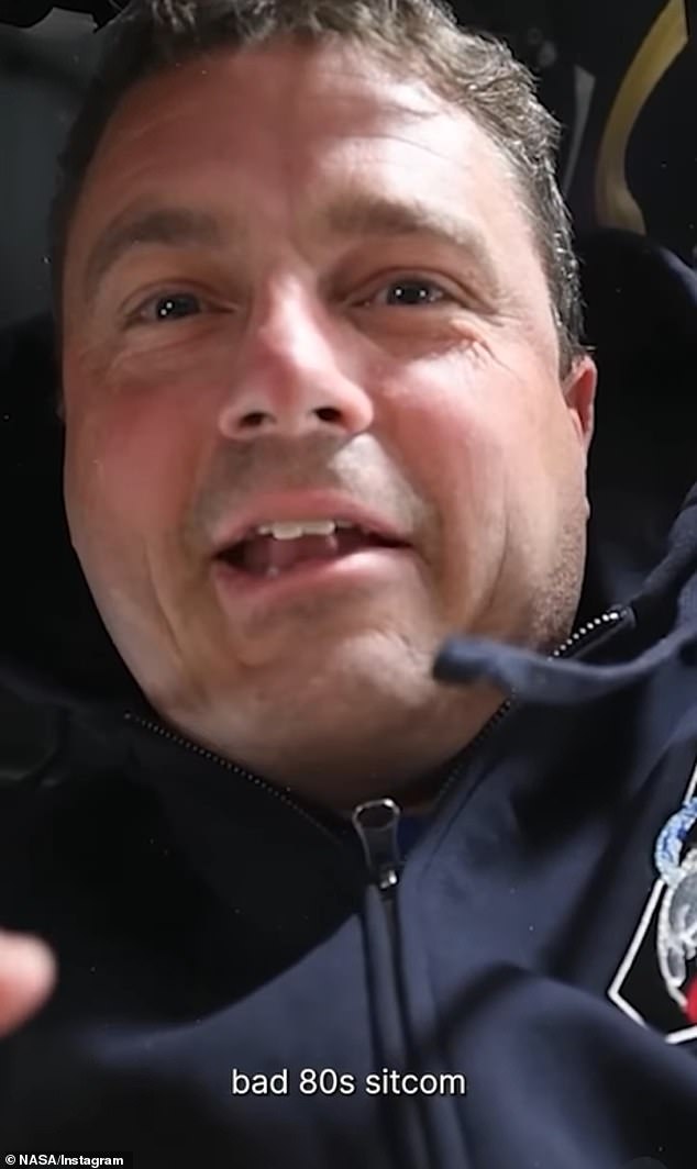 'We were doing scenes from bad 80s sitcoms when they introduce the cast of characters,' Wiseman explained. 'So that's why we did all those. And we are cracking up, up here'