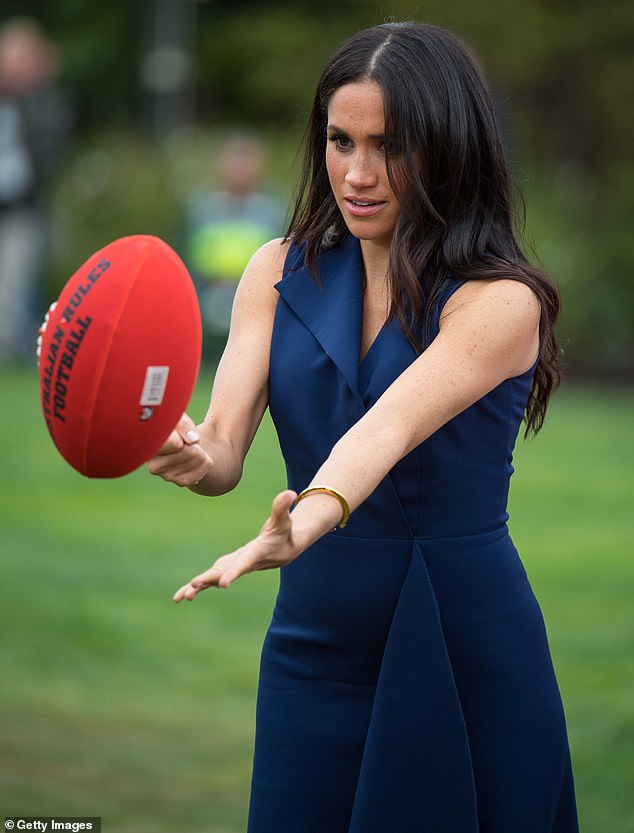 Meghan made a valiant attempt at mastering the sport's handball motion in 2018. Interestingly, her much-publicised attendance this month at the 'Her Best Life' retreat in Coogee does not feature on the official itinerary, likely because it is a private venture
