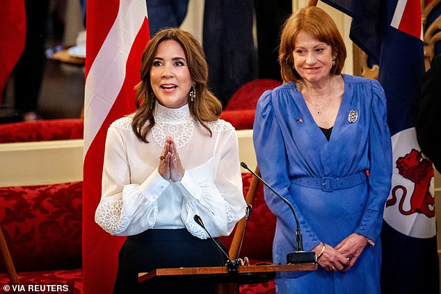 Queen Mary had recently visited her father at the end of a state visit to Australia. She is seen here delivering an emotional address on the final day of the tour in her hometown of Tasmania.