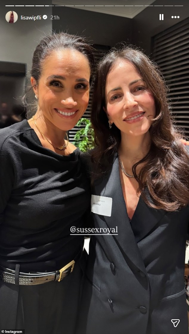 Lisa Wipfli poses with Meghan Markle at the Nexus Summit in Melbourne