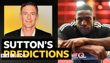 A picture of Chris Sutton with wording next to it that says BBC Sport columnist Chris Sutton