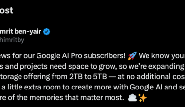 Google’s AI Pro plan just got a storage upgrade.