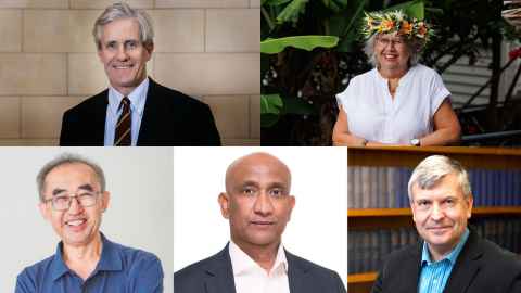 Clockwise from left to right, Professor Andy Philpott, Yvonne Underhill-Sem, Craig Elliffe,  Udaya Madawala, Aiguo Patrick Hu
