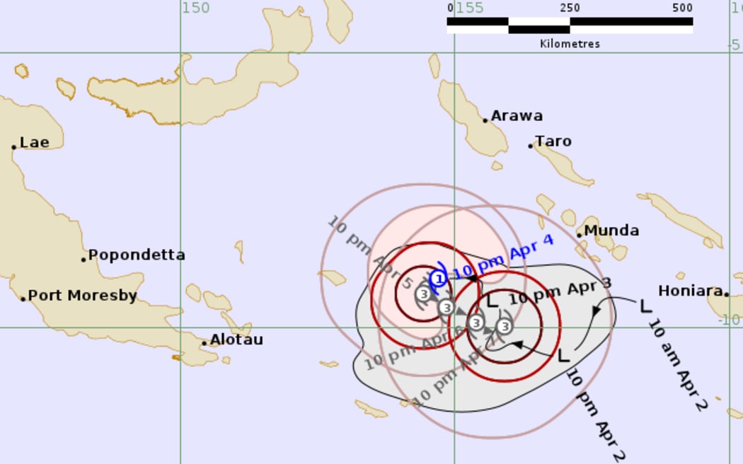 Forecast track map for Tropical Cyclone Maila