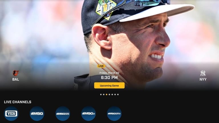 A screenshot of the Gotham Sports App's main menu before...