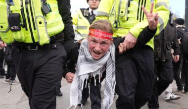 UK police arrest over 200 at protest for banned Palestine group