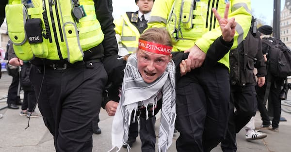 UK police arrest over 200 at protest for banned Palestine group