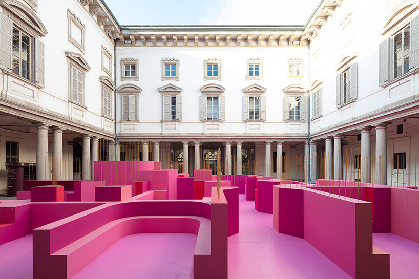 lina ghotmeh floods milan's palazzo litta with pink labyrinthine landscape - 2