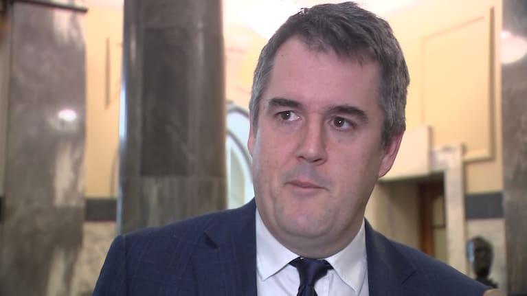 Chris Bishop speaks to media at Parliament on May 6.