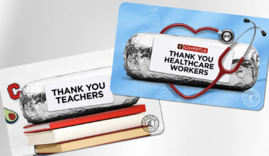 CHIPOTLE TO GIVE AWAY UP TO $2 MILLION IN FREE BURRITOS TO TEACHERS AND HEALTHCARE WORKERS