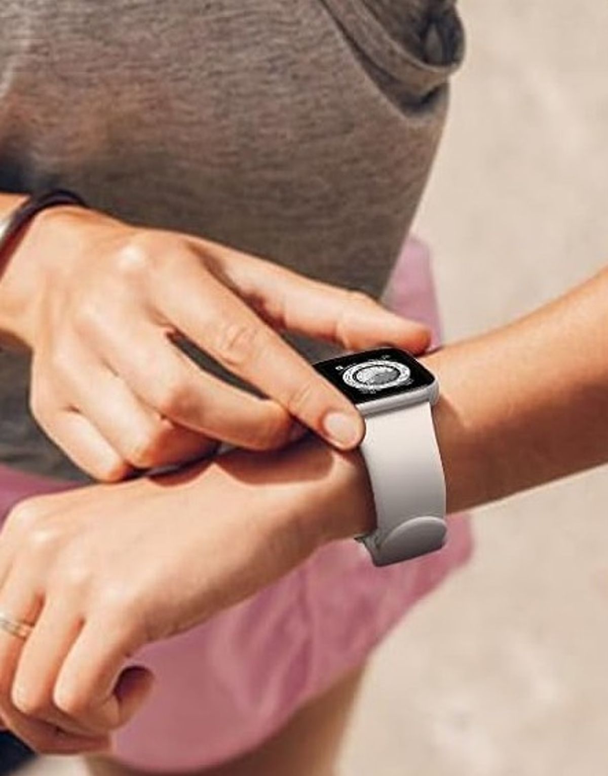 The smartwatch on a woman's wrist