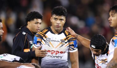 Taylan May defends teammate Heamasi Makasini from critics, Brisbane Broncos performance, Canberra Raiders match, Wests Tigers, Benji Marshall