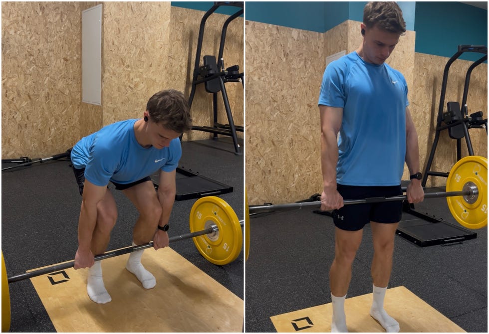 individual performing a deadlift exercise