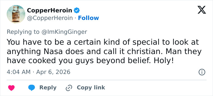 Man Claims Space Travel Is “Distinctly Christian” After Artemis II Broadcast—The Comments Did Not Disappoint