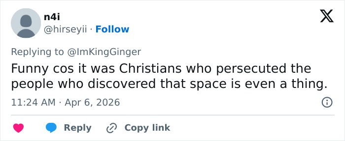 Man Claims Space Travel Is “Distinctly Christian” After Artemis II Broadcast—The Comments Did Not Disappoint