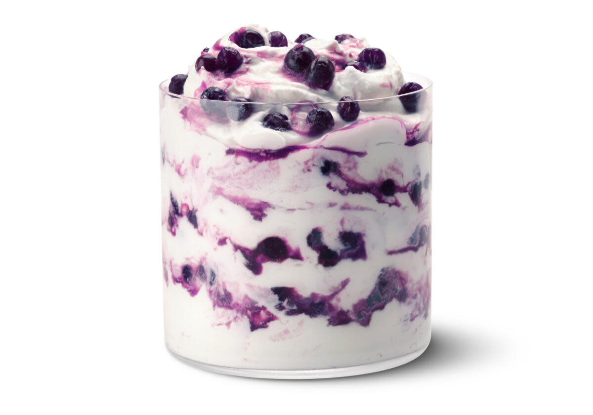 The Derpy McFlurry blends creamy vanilla soft serve with berry popping pearls.