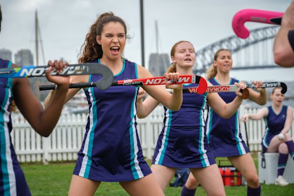 Charlotte MacInnes (left) plays a private school girl sent to stay with her country cousin in The Deb.