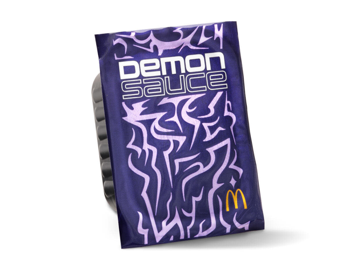 Demon sauce is a bold mustard sauce with heat and tang -- and best of all, it's bright purple.