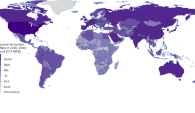 Economic burden of falls for 190 countries and territories from 2020 to 2050 based on health-augmented macroeconomic modelling
