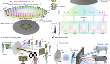 Programmable skyrmions for communication and sensing