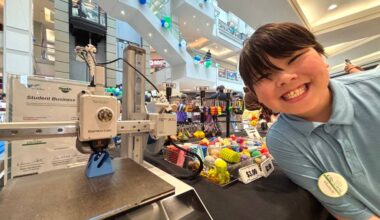 11-year-old Anders Yee shows off the 3D printer he used to make keychains and toys for the Kidovate market. (Liam Razzell/Victoria News)