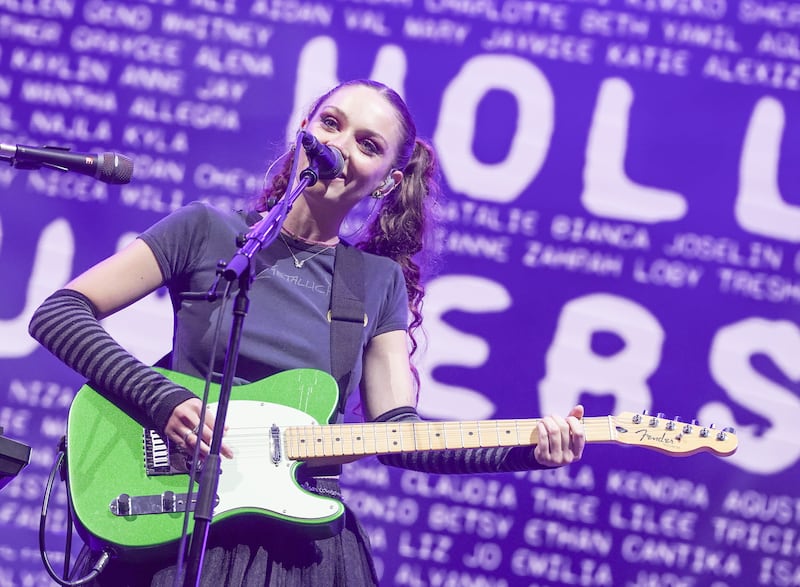 Holly Humberstone performing on the future sounds stage during BBC Radio 1's Big Weekend at the War Memorial Park in Coventry, May 2022. Photograph: Ian West/PA