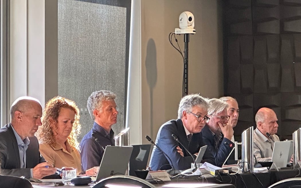 The seven-person fast-track panel, headed by Matthew Muir KC (centre).
