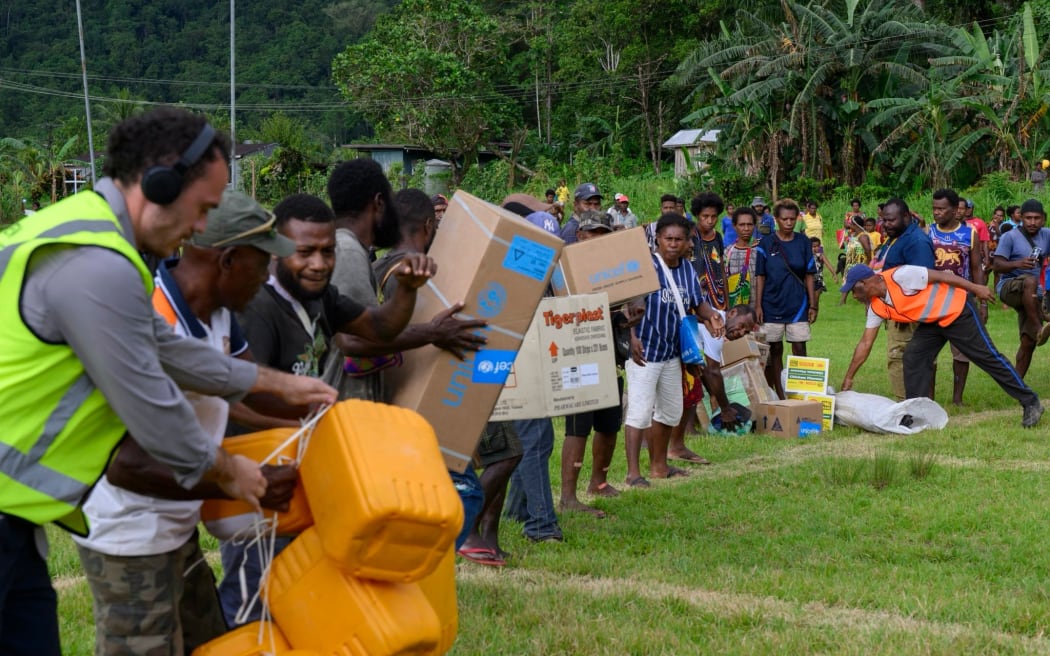 An NH90 Helicopter successfully completed 2 drops to assist Papa New Guinea after Tropical Cyclone Maila on 21 April 2026. The first drop was to Lamarain, where Governor Michael Marum and Deputy District Administrator joined the crew for the flight. Members of the community assisted with unloading. The load consisted of: 5 cartons of tin fish, 25 cartons of biscuits, 25 cartons of noodles, 16 bales of sugar, 16 bales of rice and 20 household kits.