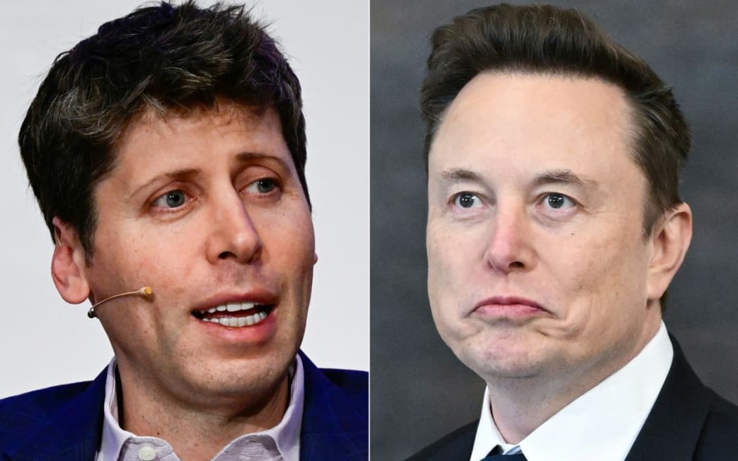 This combination of pictures created on 11 February 2025 shows OpenAI CEO Sam Altman (left) in Berlin on 7 February 2025 and Elon Musk at US President Donald Trump's inanuguration ceremony in Washington, DC, on 20 January 2025.