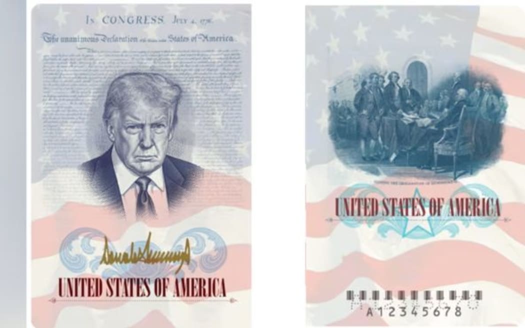 US passport featuring Donald Trump