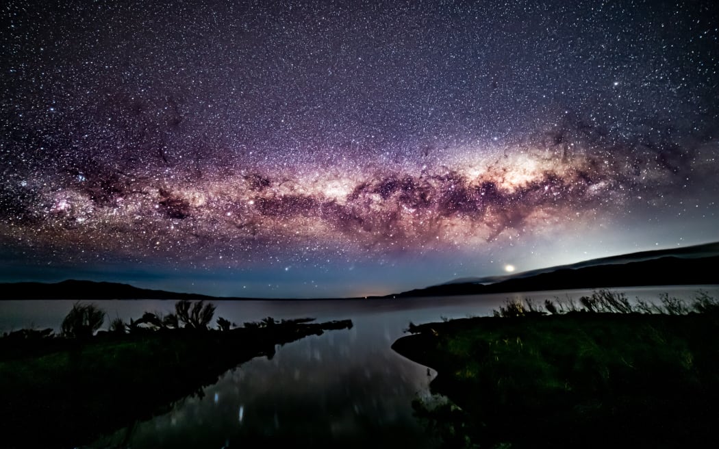 The Milky Way seen over Lake Wairarapa, near where Carterton mayor Steve Cretney saw unexplained lights on Monday night. PHOTO/PETE MONK