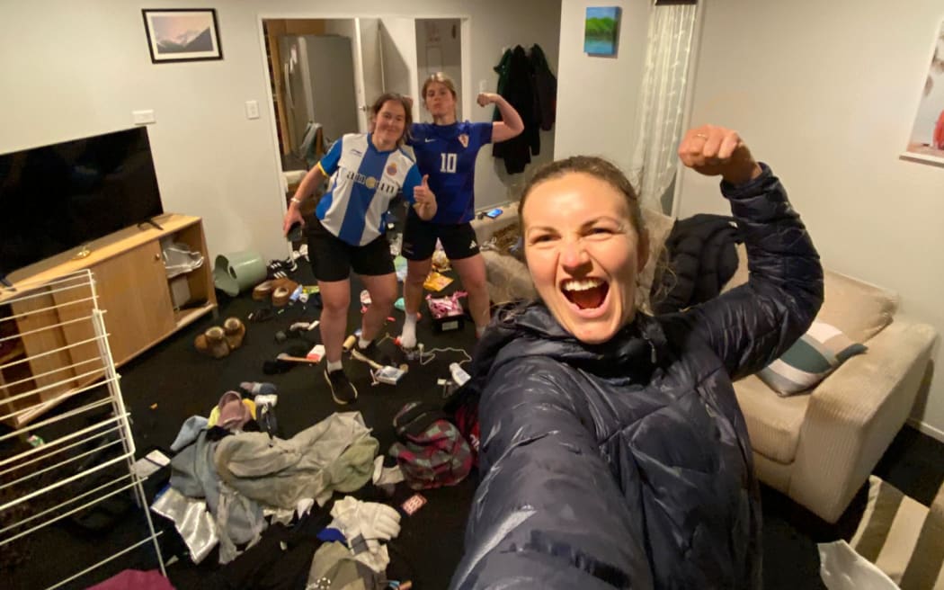 The three flatmates came home to find their house ransacked.