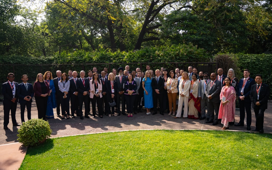 Trade Minister Todd McClay with New Zealand's High Commission, MPs and business delegation ahead of a signing ceremony in New Delhi for the India free trade agreement.