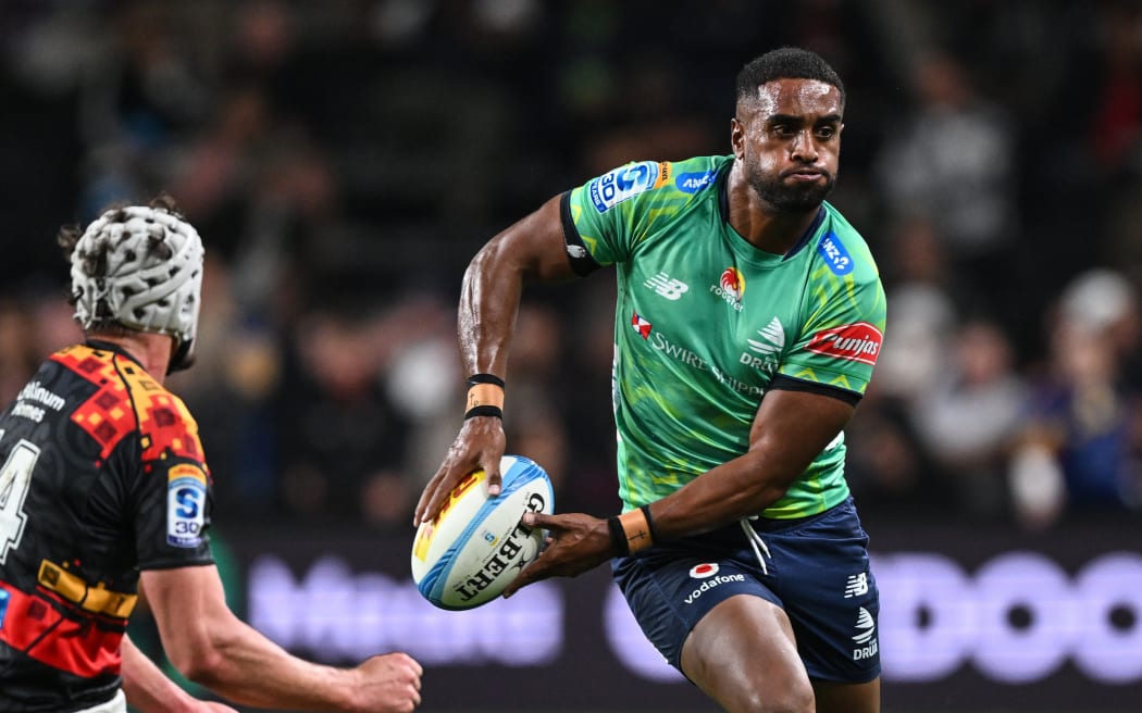 Kemu Valetini of Fijian Drua against the Chiefs at One New Zealand Stadium.