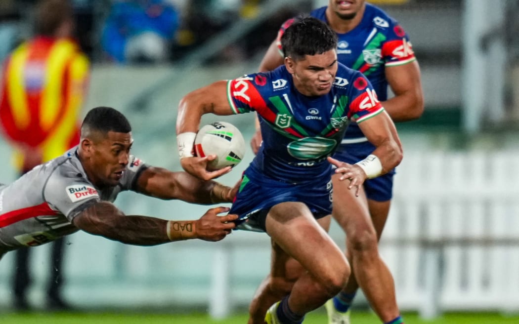 Taine Tuaupiki of the Warriors, NZ Warriors v Dolphins, round 8 rugby league match of the NRL Telstra Premiership at Hnry Stadium, Wellington.