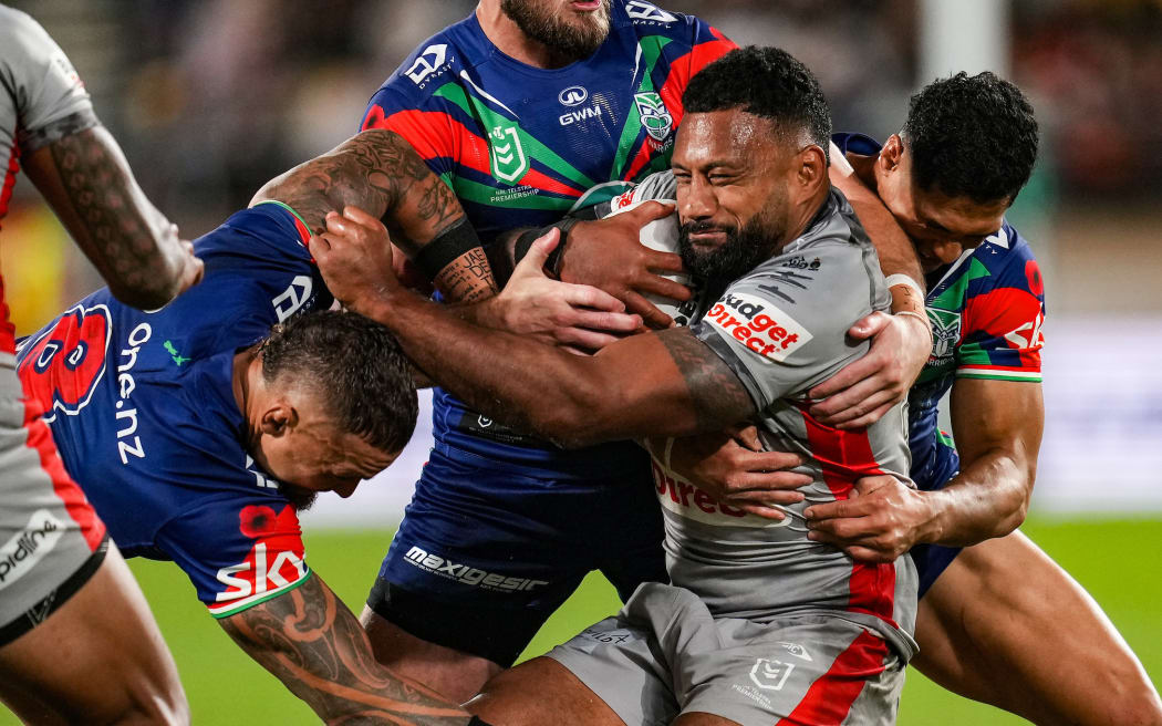 Francis Molo of The Dolphins, NZ Warriors v Dolphins, round 8 rugby league match of the NRL Telstra Premiership at Hnry Stadium, Wellington