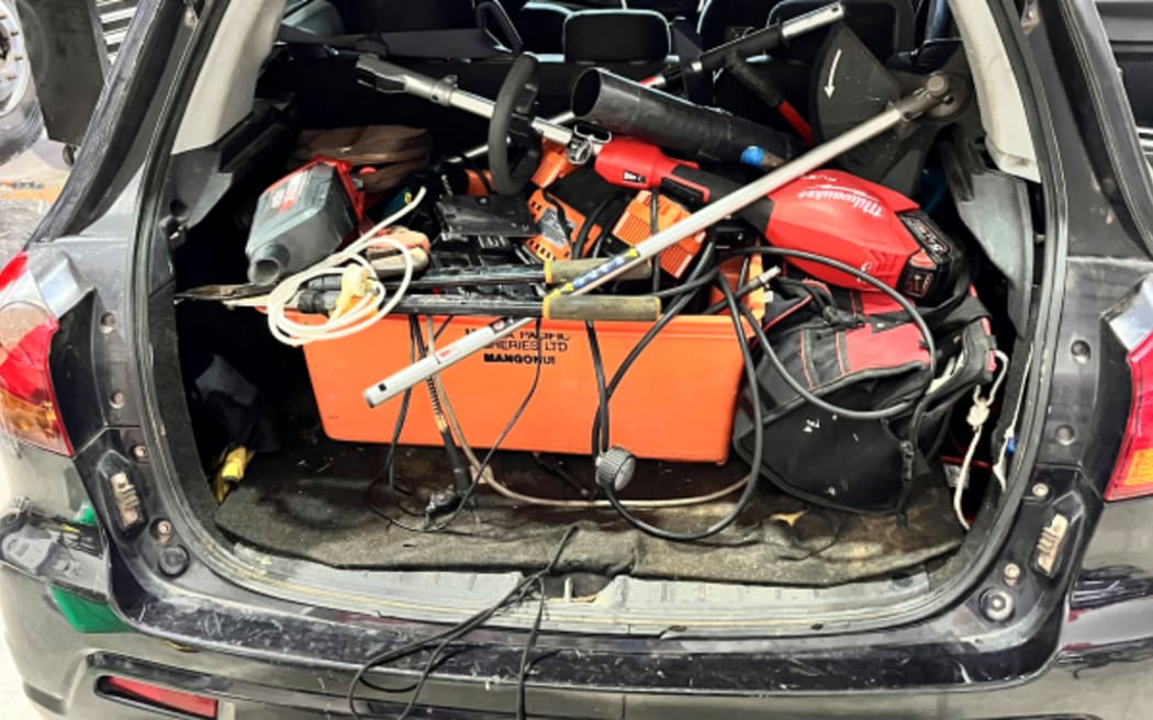 Some of the stolen items found by police.
