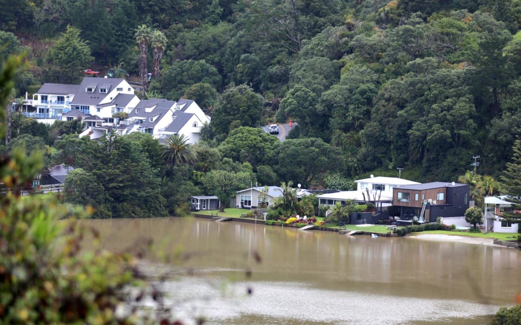 Road near Hibiscus Coast, Waiwera closed after a slip forced some homes to evacuate.