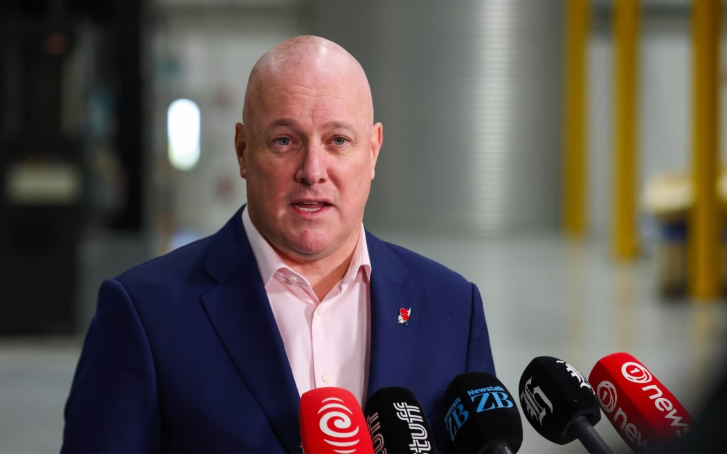 Christopher Luxon speaking in Christchurch