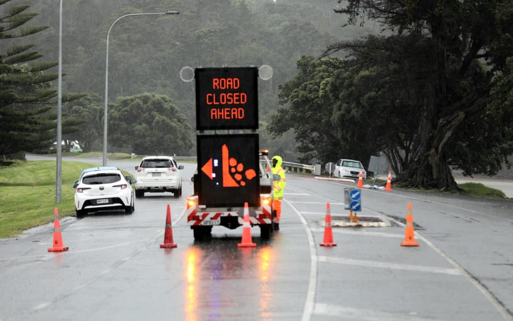 Road closed after Waiwera slip