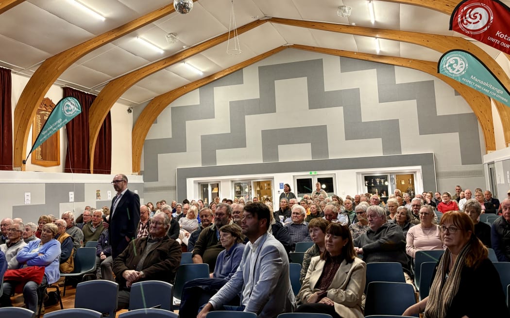 Darfield residents listen intently at a Health NZ meeting on the future of health care in the rapidly growing town.