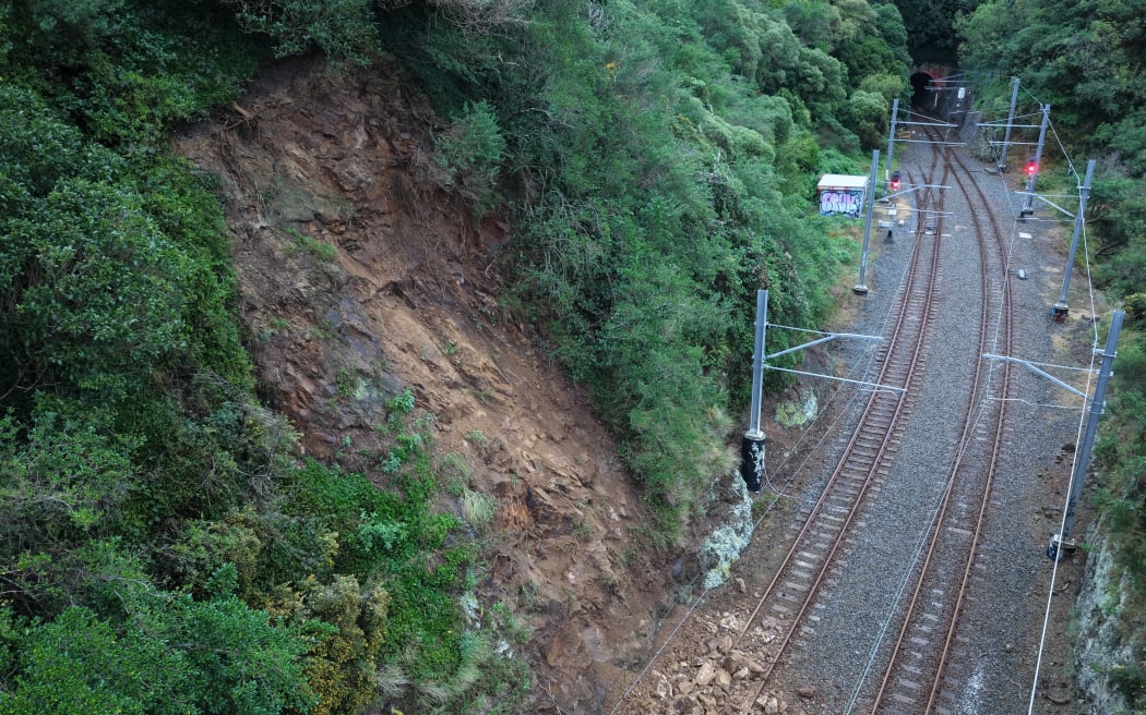 A slip on Johnsonville Line tracks near Wadestown.
