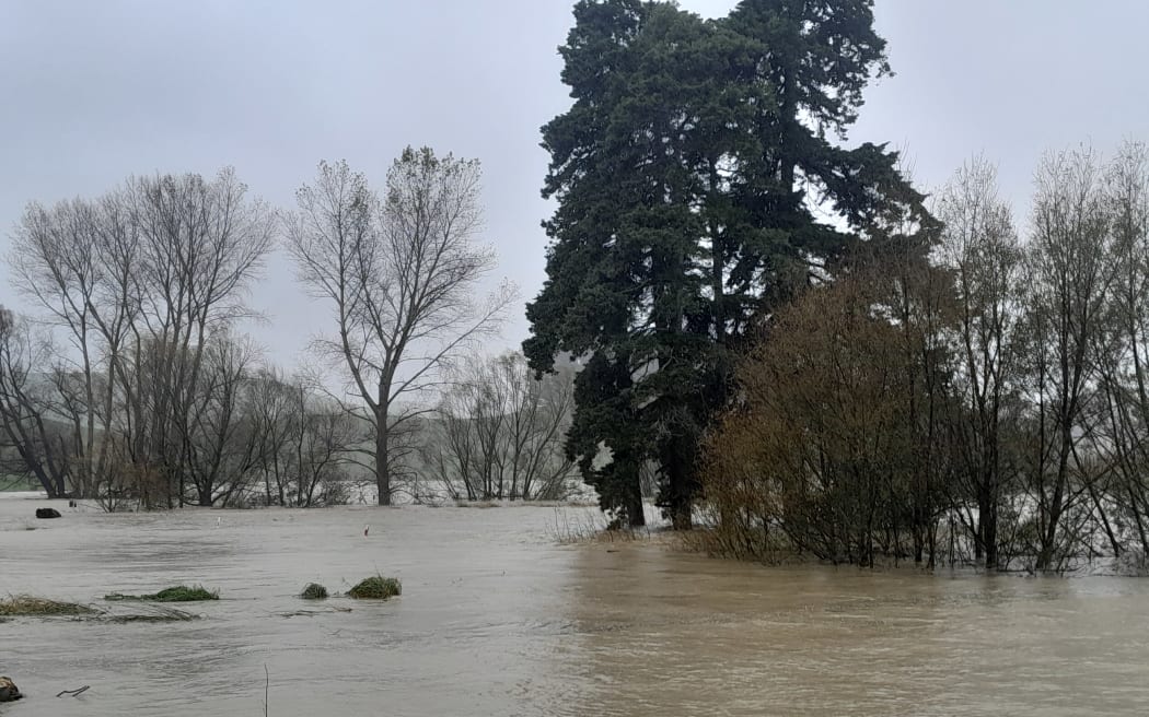 Flooding in Omakere on Tuesday.