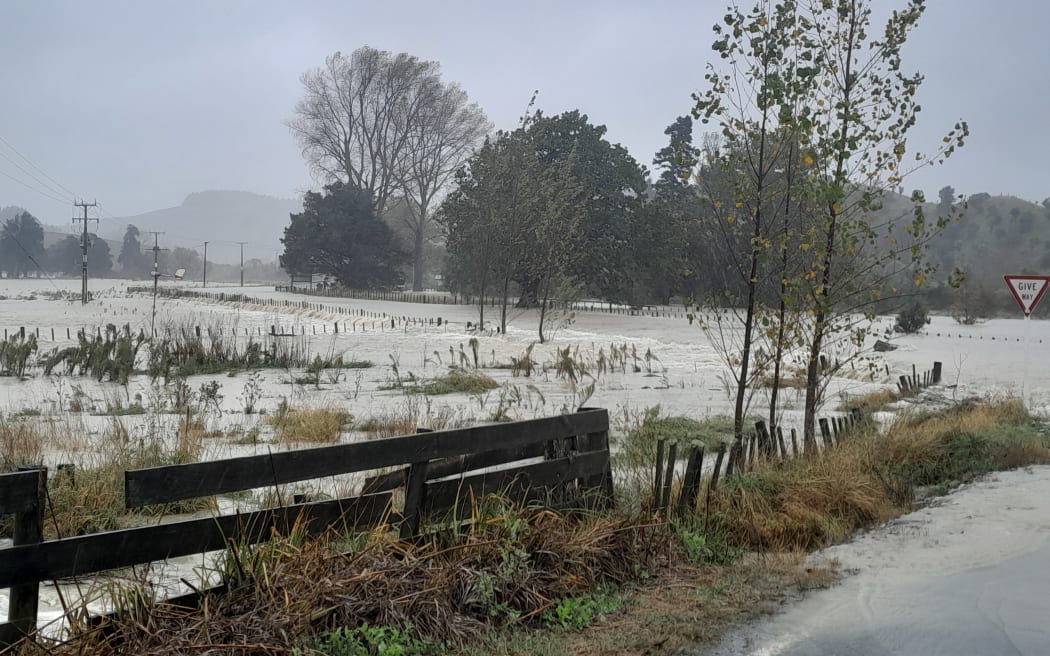 Omakere was hit by intense rain overnight.