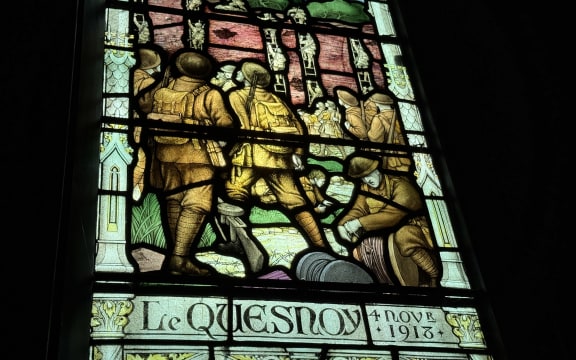 Stained glass window in a church
