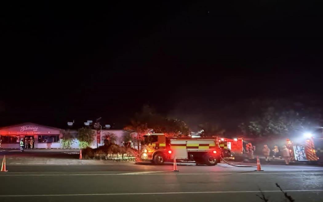 Kerikeri Road was closed for about an hour while firefighters doused the flames.