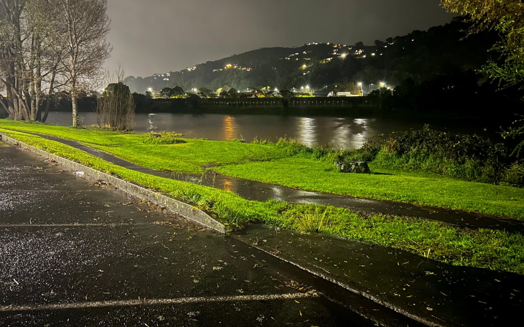 Hutt River City on Saturday night after the storm.