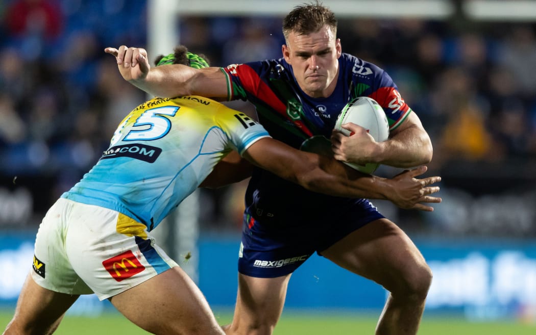Warriors Jackson Ford during the NRL Telstra Premiership match between the One NZ Warriors v Gold Coast Titans at Go Media Stadium.