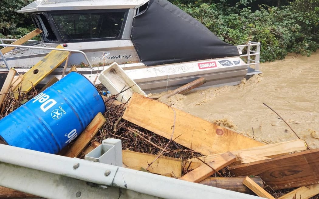 Boat off State Highway 58 in Pāuatahanui - supplied by Kristine and Derek Thompson