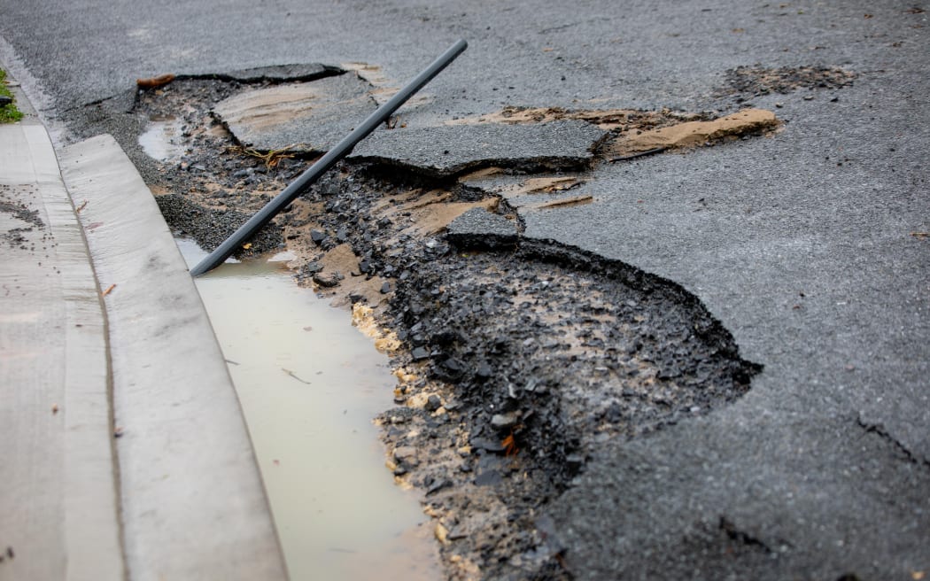 Stokes Valley Roads after the flooding.